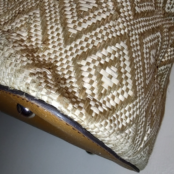 Tignanello Diamond Rattan & Faux Leather Tote Bag / Purse - Picture 8 of 12